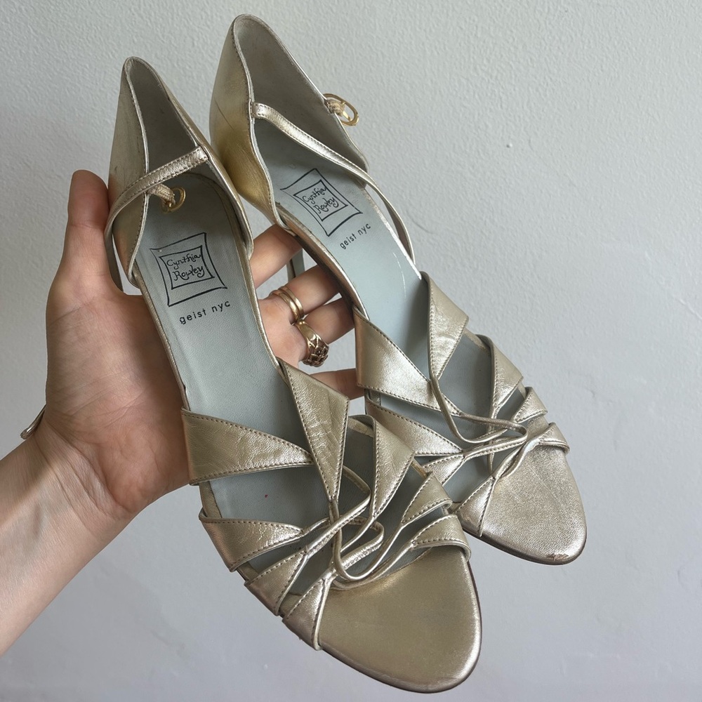 Cynthia Rowley Gold Strappy Hells